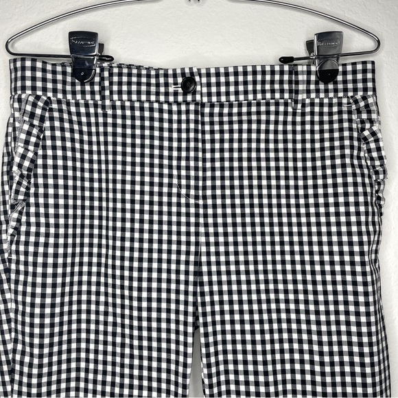 Ann Taylor The Gingham Crop Pant Black and White - Picture 2 of 9